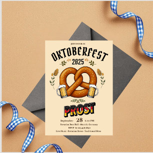 Oktoberfest Party Invitation Bavarian Beer Prost