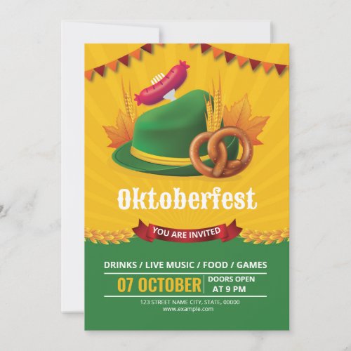 Oktoberfest Party Invitation Flyer Template