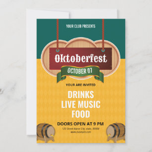 Oktoberfest Party Invitation Flyer Template