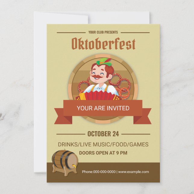 Oktoberfest Party Invitation Flyer Template (Front)