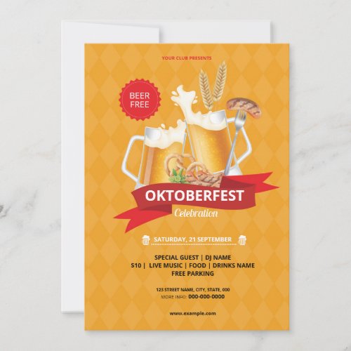 Oktoberfest Party Invitation Flyer Template