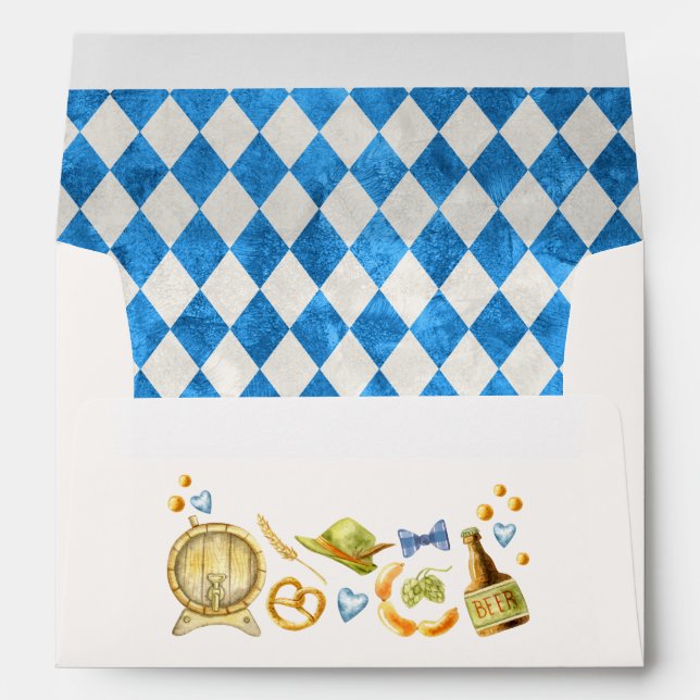 Oktoberfest Party Invitation Rustic Bavarian Beer Envelope (Back (Bottom))