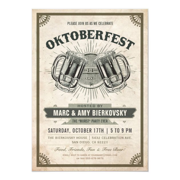 Oktoberfest Party Invitation | Vintage Retro