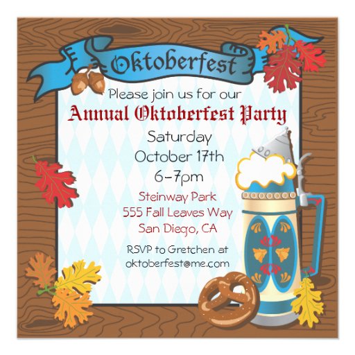 Oktoberfest Party Invitations 5.25