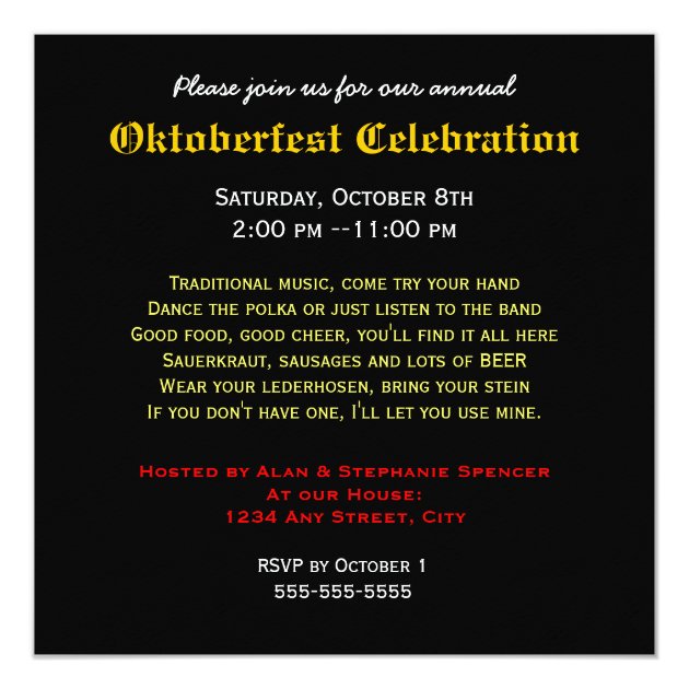 Oktoberfest Party Invitations