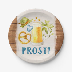 Oktoberfest Party Rustic Bavarian Beer Stein Paper Plates