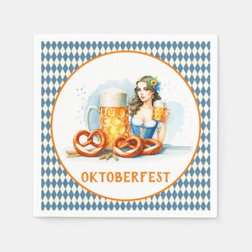 Oktoberfest Party With Beer And Pretzels ai  Napkins