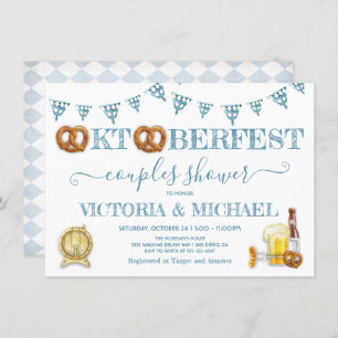 Oktoberfest Pretzel Couples Shower Invitation