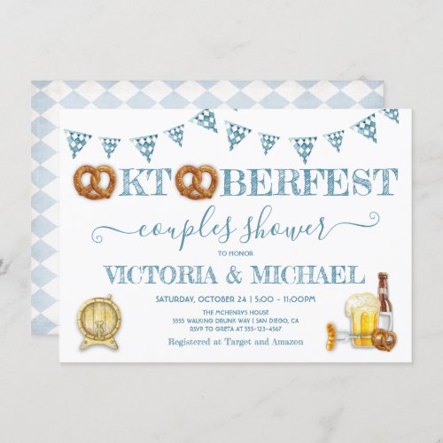 Oktoberfest Pretzel Couples Shower Invitation