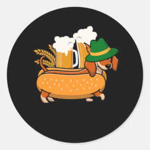 Oktoberfest Pretzel Dachshund Wiener Hotdog German Classic Round Sticker