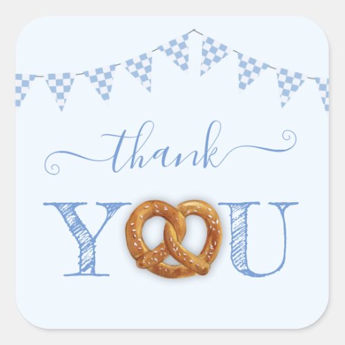 Oktoberfest Pretzel Danke Thank You Square Sticker