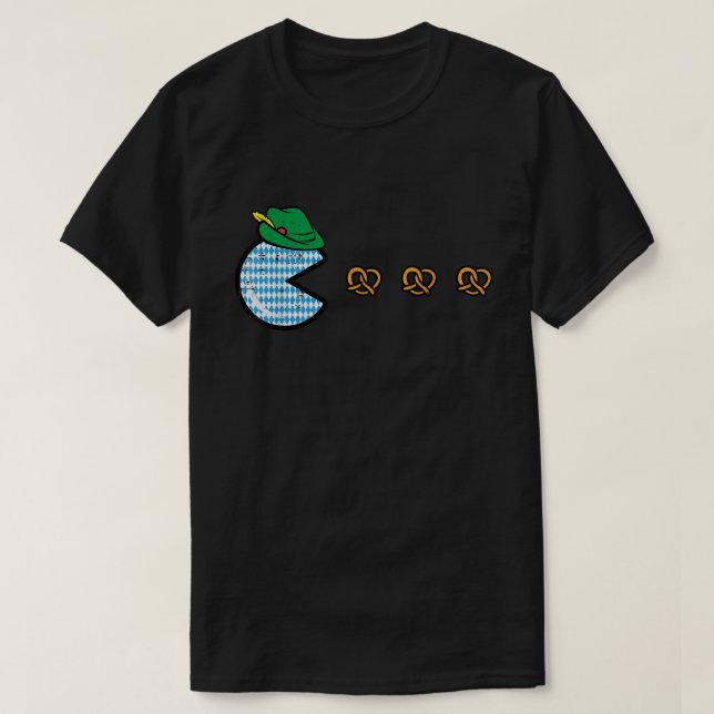 Oktoberfest Pretzel Gamer Funny Shirt (Design Front)