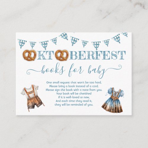 Oktoberfest Pretzel lederhosen Books for baby Enclosure Card