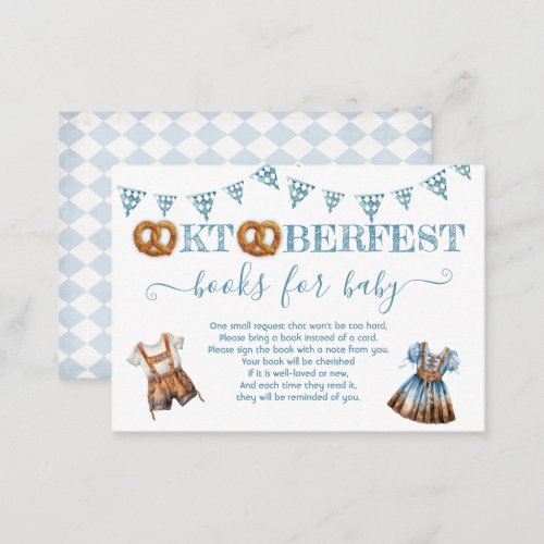 Oktoberfest Pretzel lederhosen Books for baby Enclosure Card