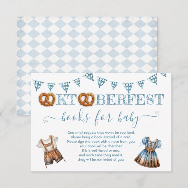 Oktoberfest Pretzel lederhosen Books for baby Invitation (Front/Back)