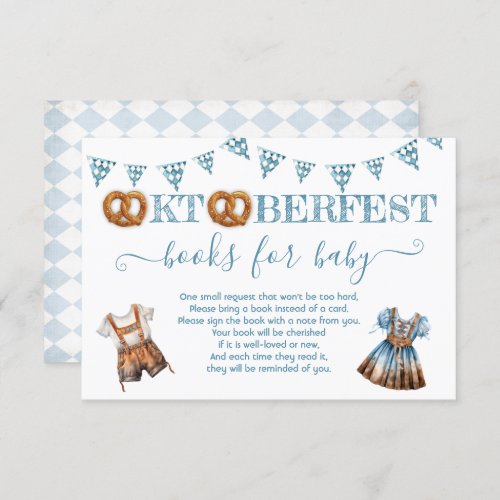 Oktoberfest Pretzel lederhosen Books for baby Invitation