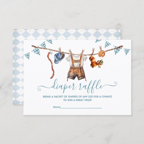 Oktoberfest Pretzel lederhosen diaper raffle Invitation