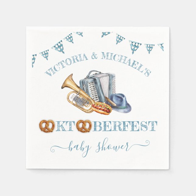 Oktoberfest Pretzel Party Napkins (Front)