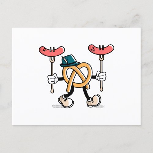 Oktoberfest pretzel postcard