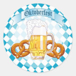 Oktoberfest Pretzels &amp; Beer Classic Round Sticker at Zazzle