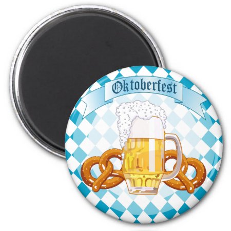 Oktoberfest Pretzels & Beer Magnet