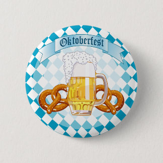 Oktoberfest Pretzels & Beer Pinback Button