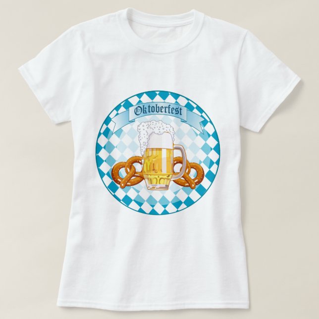 Oktoberfest Pretzels & Beer T-Shirt (Design Front)