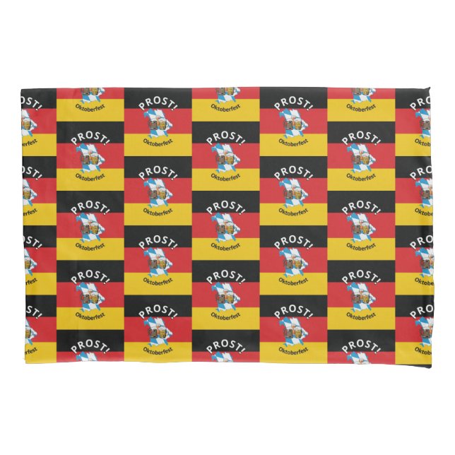 OKTOBERFEST Prost Cheers Beers Pillow Case (Front)