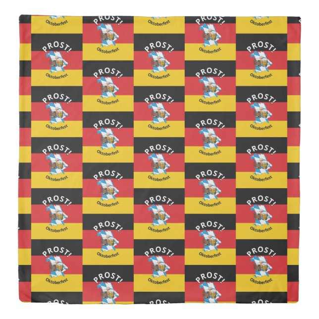 OKTOBERFEST Prost Cheers Reversible Beers Duvet Cover (Front)