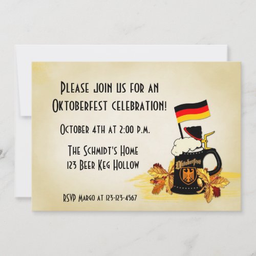 Oktoberfest Pumpkins Beer Invitation