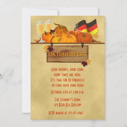 Oktoberfest Pumpkins Beer Invitation