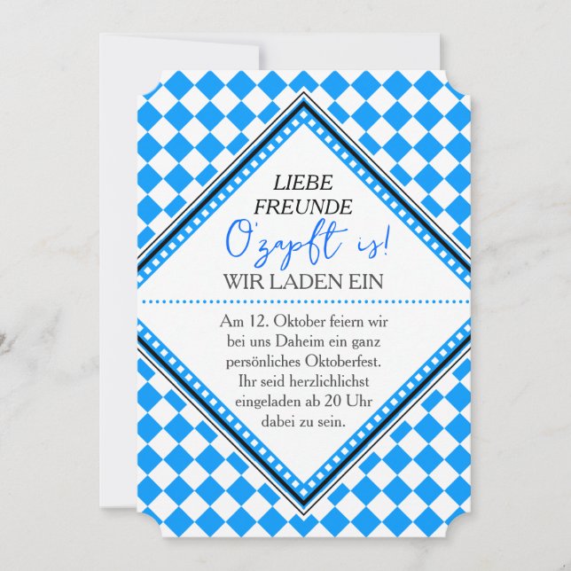 Oktoberfest QR Code downloadable Invitation (Front)