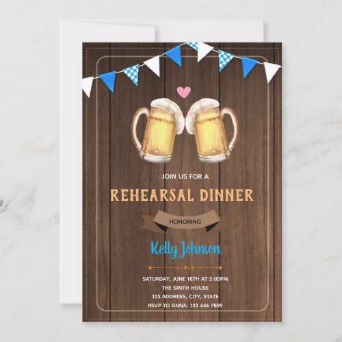 Oktoberfest rehearsal dinner invitation