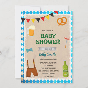 Oktoberfest shower boy invitation