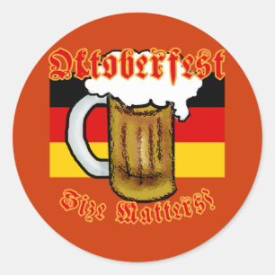 Oktoberfest Size Matters Fun Tshirt Classic Round Sticker