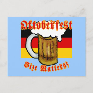 Oktoberfest Size Matters Fun Tshirt Postcard