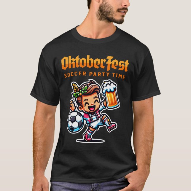 Oktoberfest Soccer Beer Party T-Shirt (Front)
