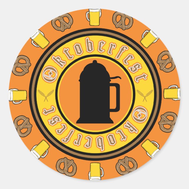 Oktoberfest Tankard Badge Classic Round Sticker (Front)