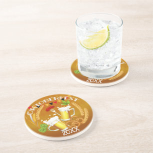 Oktoberfest Toasting Beer Coaster