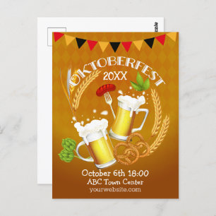 Oktoberfest Toasting Beer Postcard