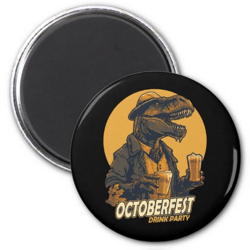 oktoberfest trex dinosaurs bring beer magnet