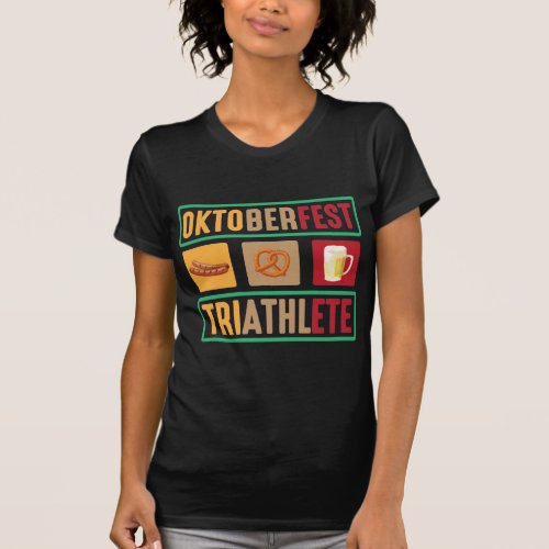 Oktoberfest Triathlete Beer Festival Drinking T_Shirt