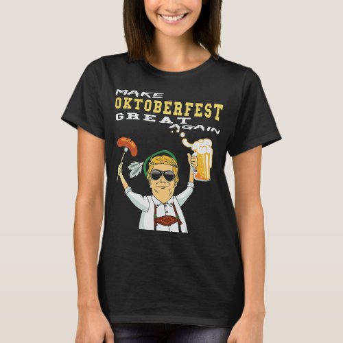 Oktoberfest Trump Party Costume Beer T_Shirt