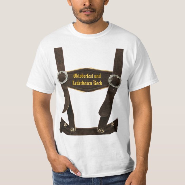 Oktoberfest und Lederhosen Rock T-Shirt (Front)