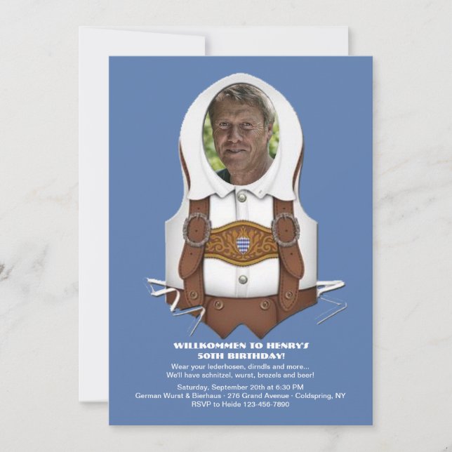Oktoberfest Vest Photo Invitation (Front)