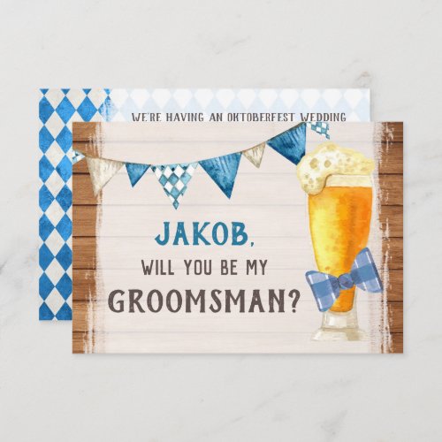 Oktoberfest Wedding Bavarian Bridal Party Proposal Invitation