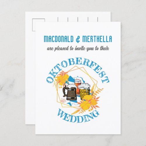 OKTOBERFEST Wedding Invitation Postcard