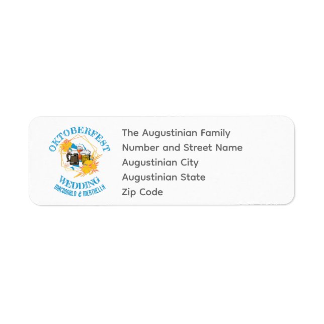 OKTOBERFEST Wedding Return Address Label (Front)