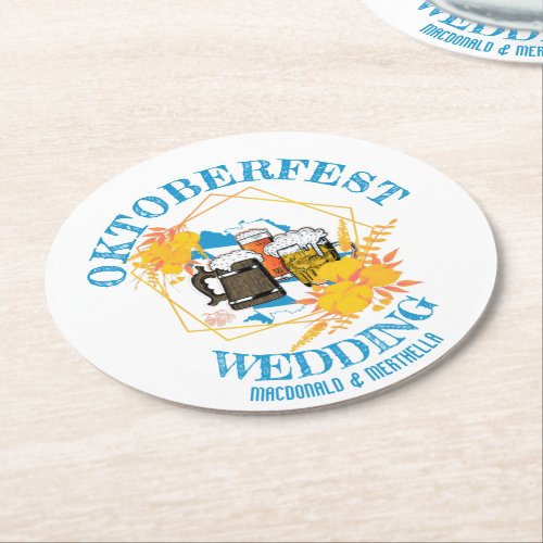 OKTOBERFEST Wedding Round Paper Coaster