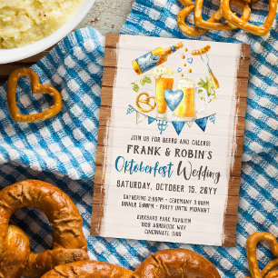Oktoberfest Wedding Rustic Bavarian Beer Party Invitation